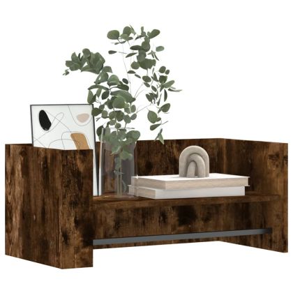 Стенен рафт, опушен дъб, 70,5x35x30,5 см, инженерно дърво