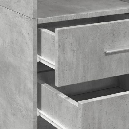 Висок шкаф, бетонно сив, 40x42,5x185 см, инженерно дърво