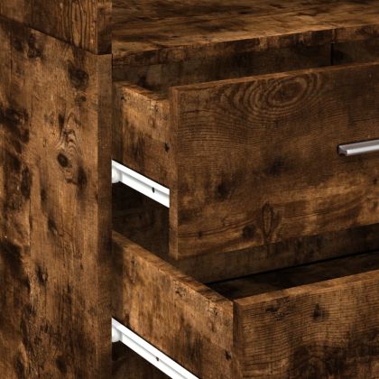 Висок шкаф, опушен дъб, 45x42,5x185 см, инженерно дърво