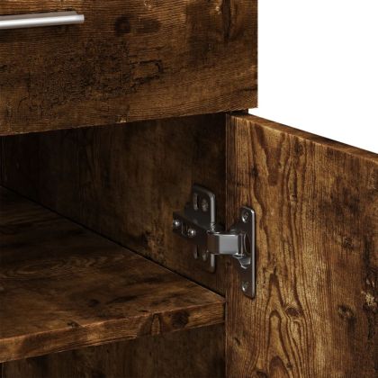 Сайдборд, опушен дъб, 80x42,5x93 см, инженерно дърво