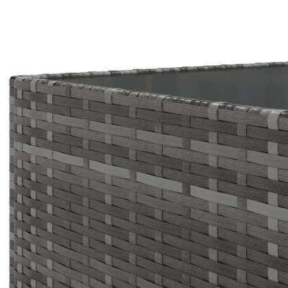 Градински комплект с възглавници, 6 части, полиратан, сив