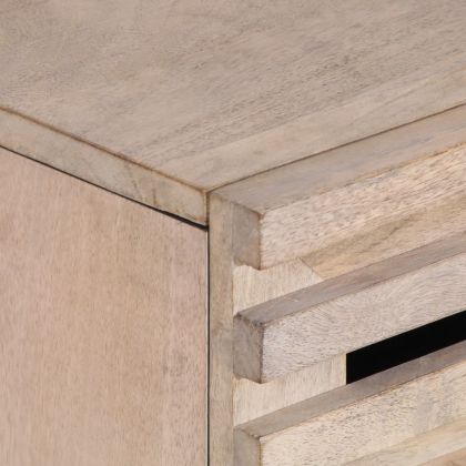 Нощно шкафче, бяло, 50x34x60 см, мангово дърво масив