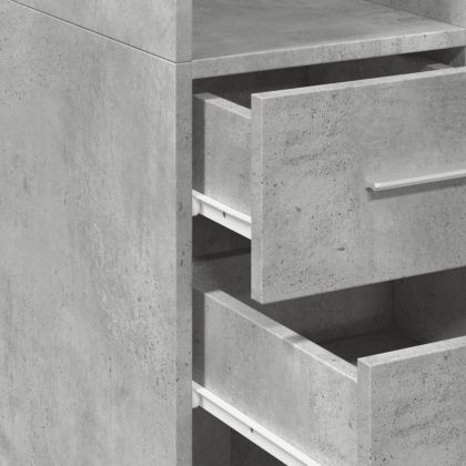 Висок шкаф, бетонно сив, 30x42,5x185 см, инженерно дърво