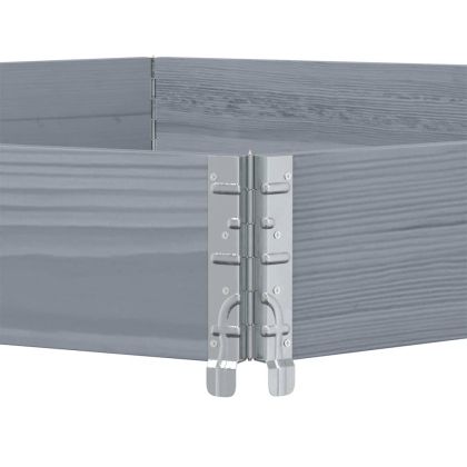 Повдигната леха, шестоъгълна, сива, 160x160 см, масивен бор