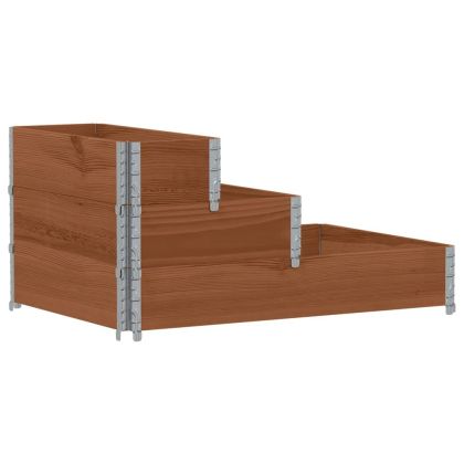 3-степенна повдигната леха, кафява, 120x80 см, бор масив