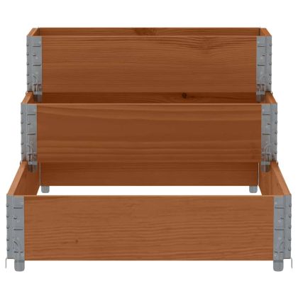 3-степенна повдигната леха, кафява, 120x80 см, бор масив