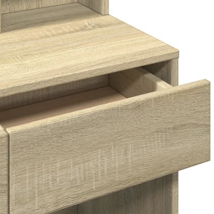 Тоалетка с огледало, дъб сонома, 80x41x144,5 см