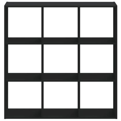 Библиотека черна 102x32x102 см инженерно дърво