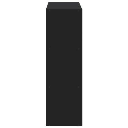 Библиотека черна 102x32x102 см инженерно дърво