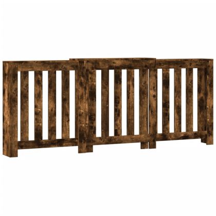 Капак за радиатор, опушен дъб, 205x21,5x83,5см, инженерно дърво