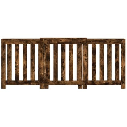 Капак за радиатор, опушен дъб, 205x21,5x83,5см, инженерно дърво