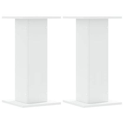 Стойки за тонколони 2 бр бели 30x30x60 см инженерно дърво