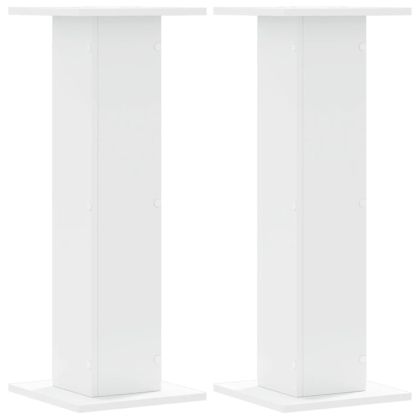 Стойки за тонколони 2 бр бели 30x30x80 см инженерно дърво