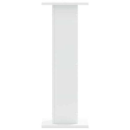 Стойки за тонколони 2 бр бели 30x30x80 см инженерно дърво