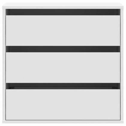 Ъглов скрин с чекмеджета, бял, 60x41x58 см, инженерно дърво