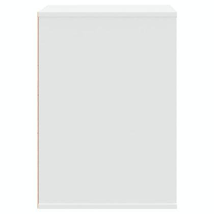 Ъглов скрин с чекмеджета, бял, 60x41x58 см, инженерно дърво