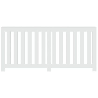 Капак за радиатор, бял, 175x20x82 см, инженерно дърво