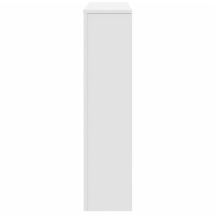 Капак за радиатор, бял, 175x20x82 см, инженерно дърво