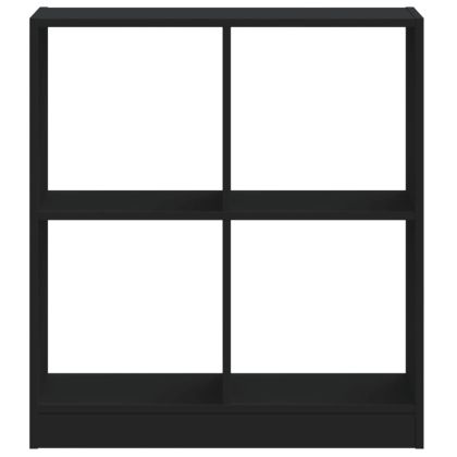 Библиотека черна 68,5x32x75 см инженерно дърво