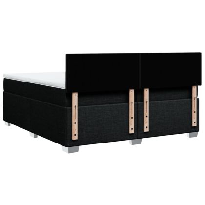 Боксспринг легло с матрак, черно, 200x200 см, плат