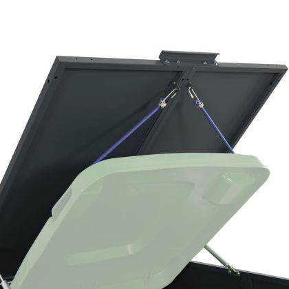 Съхранение на кофа за боклук на колелца за единичен кош, антрацитно, 69x79x117 см, стомана