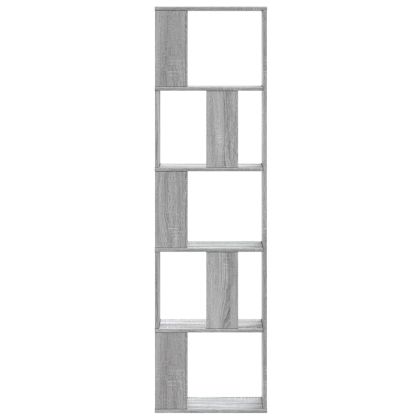 Библиотека 5 рафта сив сонома 45x23,5x162,5 см инженерно дърво