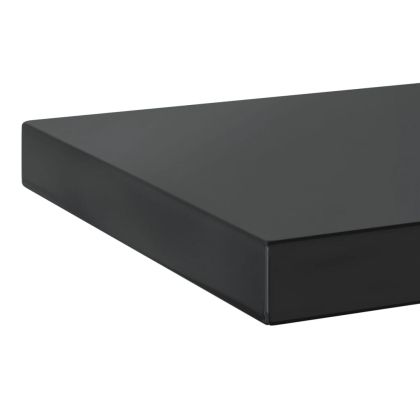 Стенни рафтове 2 бр 75x23,5x3 см черни неръждаема стомана