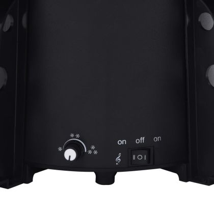 Коледна елха с валящ сняг и основа от чадър, черна, 170 см, PVC