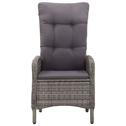 Градински трапезен комплект 11 части полиратан сив