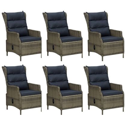 Градински трапезен комплект от 7 части, кафяв, полиратан