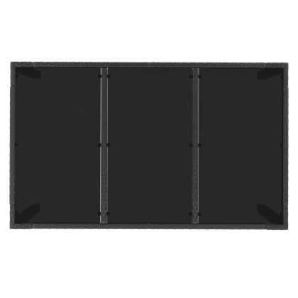 Градински трапезен комплект 7 части с възглавници сив полиратан