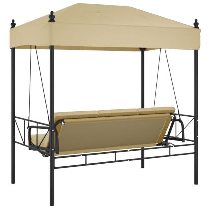 Градинска люлка със сенник, пясъчна, стомана