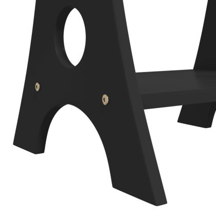 Огледален шкаф за бижута с LED осветление, свободностоящ, черен