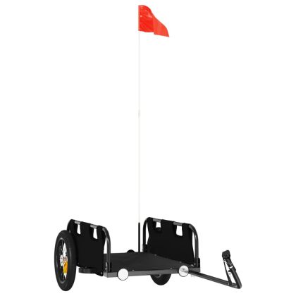 Ремарке за колело, черно, Оксфорд плат и желязо