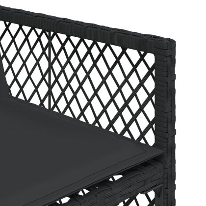 Градински комплект с възглавници 17 части полиратан черен