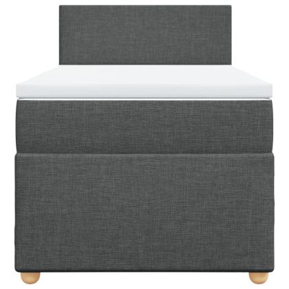 Боксспринг легло с матрак, тъмносив, 90x190 см, плат