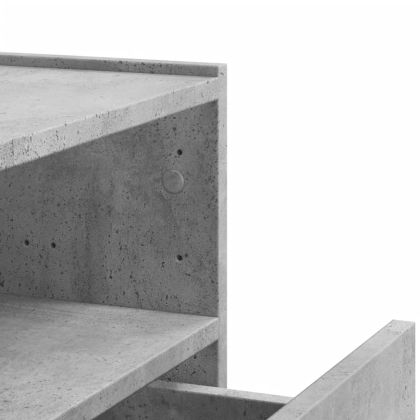 Нощно шкафче за стенен монтаж, бетонно сив, 45x30x35 см