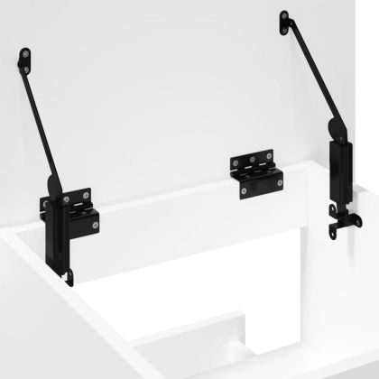 Катедра с колелца и чекмедже бял 55x55x107 см инженерно дърво