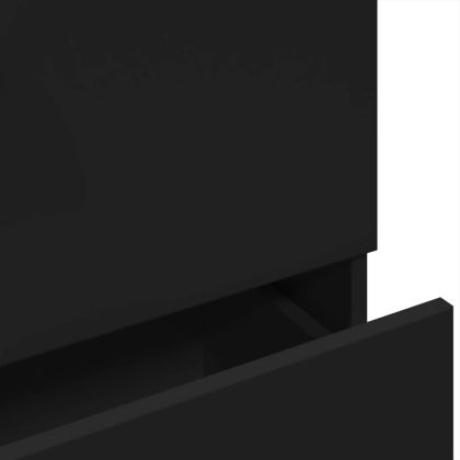 Долен шкаф за мивка, черен, 78x37x59 см, инженерно дърво