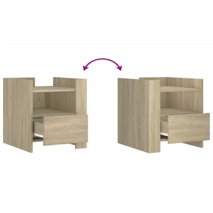 Нощно шкафче, сонома дъб, 45x50x50 см, инженерно дърво