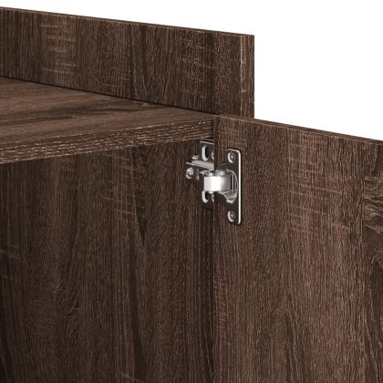 Нощно шкафче, кафяв дъб, 45x50x50 см, инженерно дърво