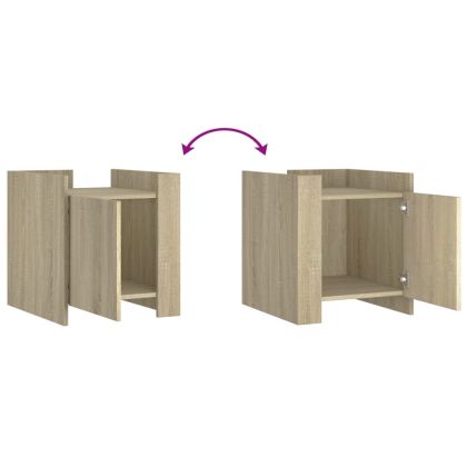 Нощно шкафче, сонома дъб, 45x50x50 см, инженерно дърво