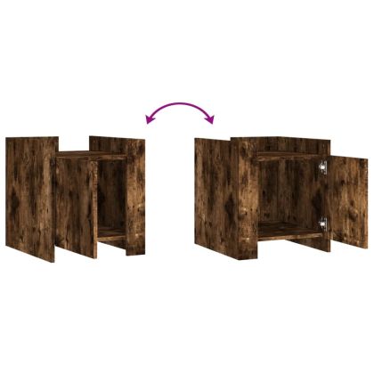 Нощно шкафче, опушен дъб, 45x50x50 см, инженерно дърво