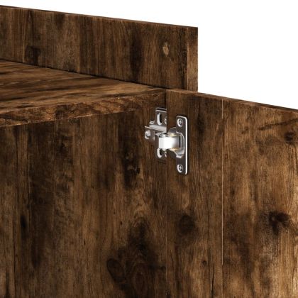 Нощно шкафче, опушен дъб, 45x50x50 см, инженерно дърво