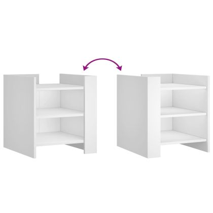 Нощно шкафче, бяло, 45x50x50 см, инженерно дърво