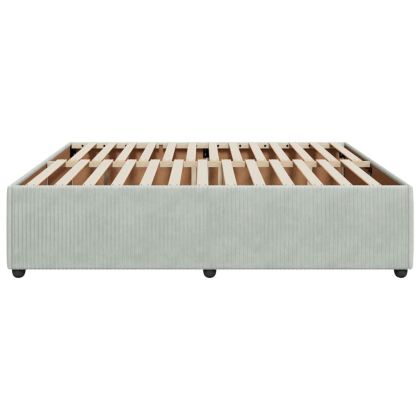 Рамка за легло без матрак, светлосива, 200x200 см, кадифе