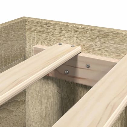 Рамка за легло с табла, дъб сонома, 120x190 см, инженерно дърво