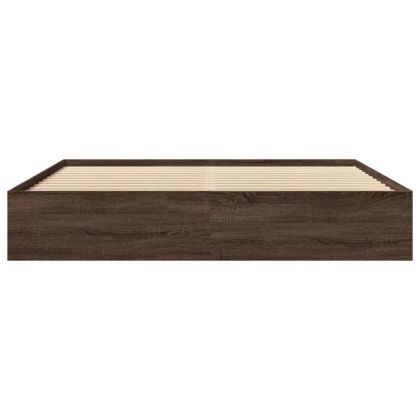 Рамка за легло без матрак kафяв дъб 180x200 см инженерно дърво