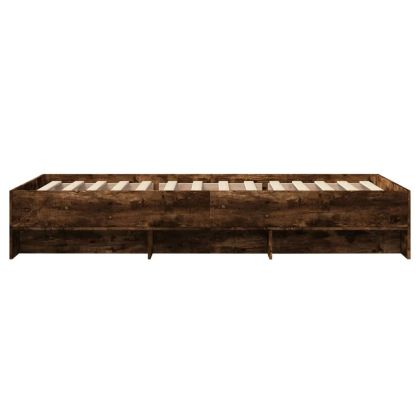 Рамка за легло без матрак опушен дъб 100x200 см инженерно дърво