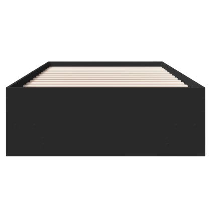 Рамка за легло, черна, 90x190 см, инженерно дърво